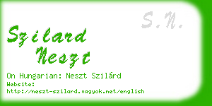 szilard neszt business card